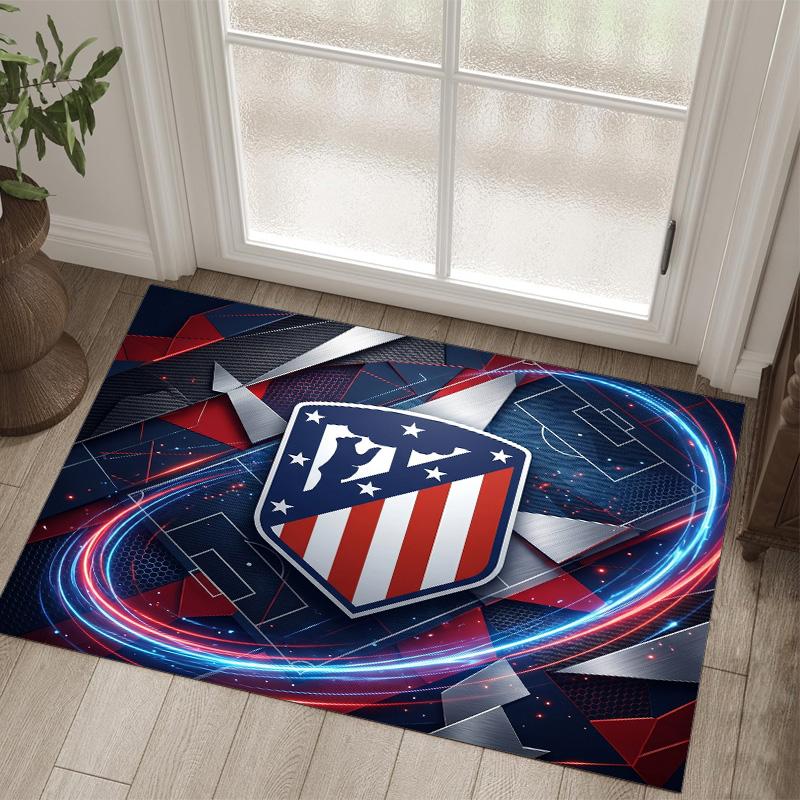 Atletico Madrid Design Crystal Velvet Carpet Cozy Non?Slip Printed Rug For Bedroom Living Room Entrance