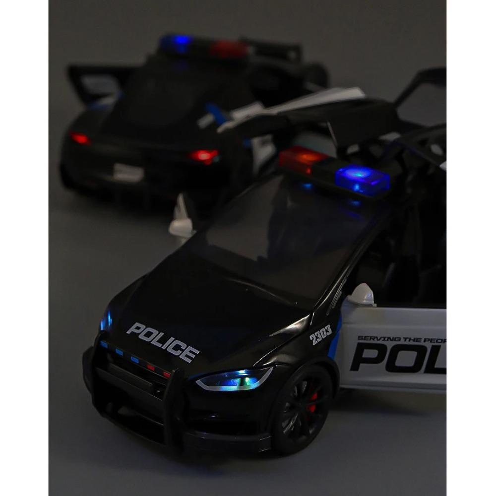 1/24 Scale Police Roadster Model Y Model 3 Cybertruck Model X Model S Diecast Metal Alloy Model Car Children's Toy Car Gift for Friend
