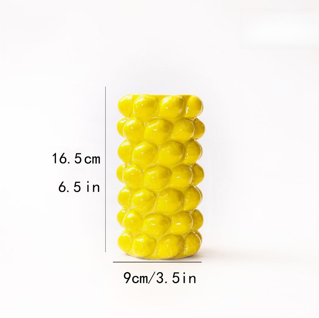 Creative Vilead Fruit Sprout Vase Lemon Strawberry Ceramic Mediterranean Style Desktop Kitchen Living Room Decor Home Interior