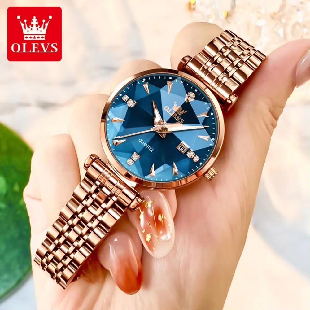 Luxury Brand Diamond Quartz Women's Watch Fashion Elegant Rose Gold Waterproof Women's Bracelet