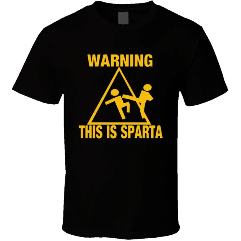 

This Is Sparta Funny Warning Sign Print T Shirt 100 Cotton Short Sleeve ONeck Casual Tshirts Loose Top New Size S3XL 4XL