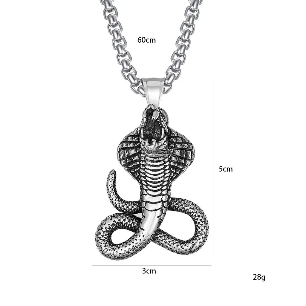 Medusa Snake King Pendant Men's Titanium Steel Pendant Trendy Women's Necklace Powerful Punk Pendant