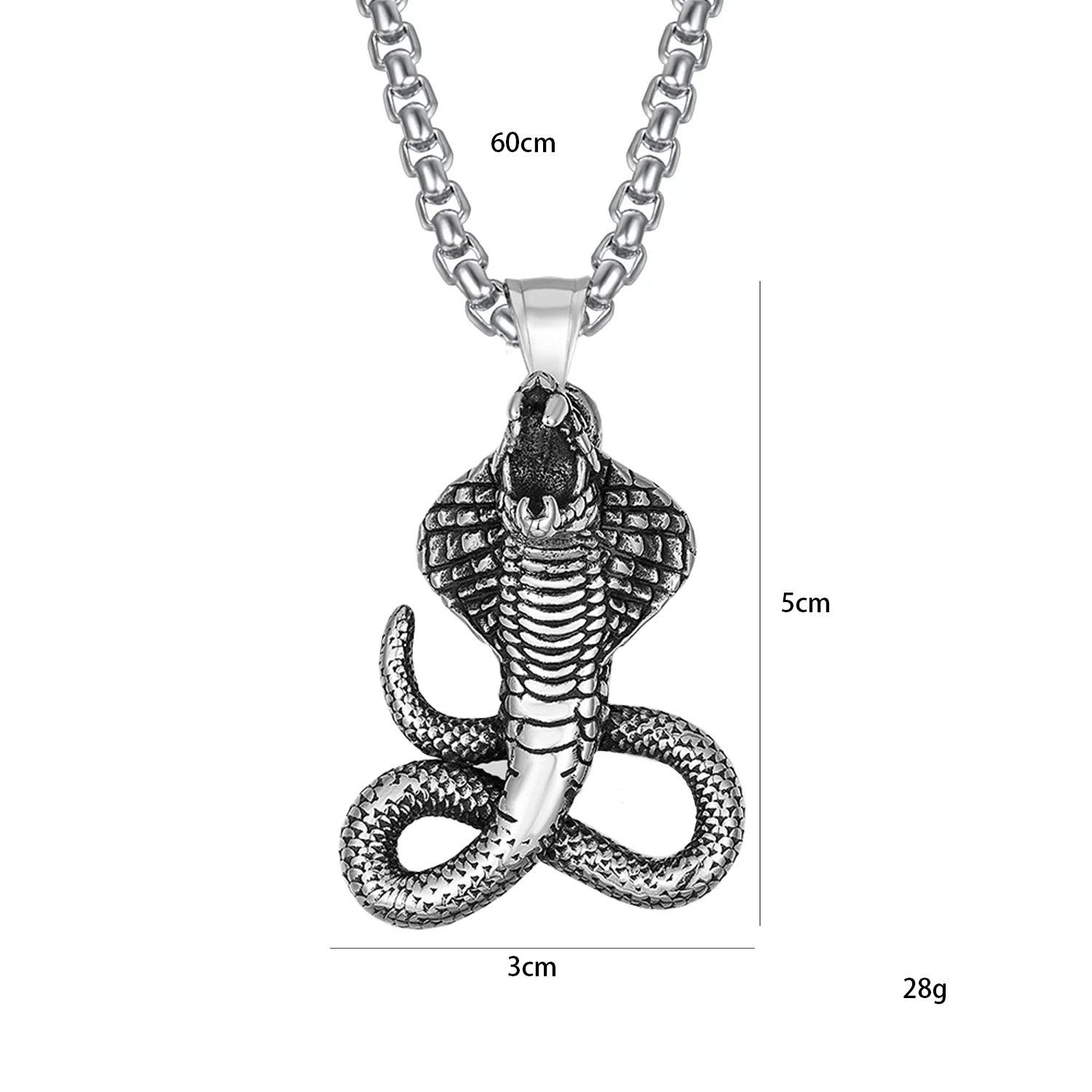

Кулон Король Змей Медуза Мужской Кулон из Титановой Стали Модная Женская Подвеска Мощный Панк-Кулон 50CM(Necklace Size) серебряный