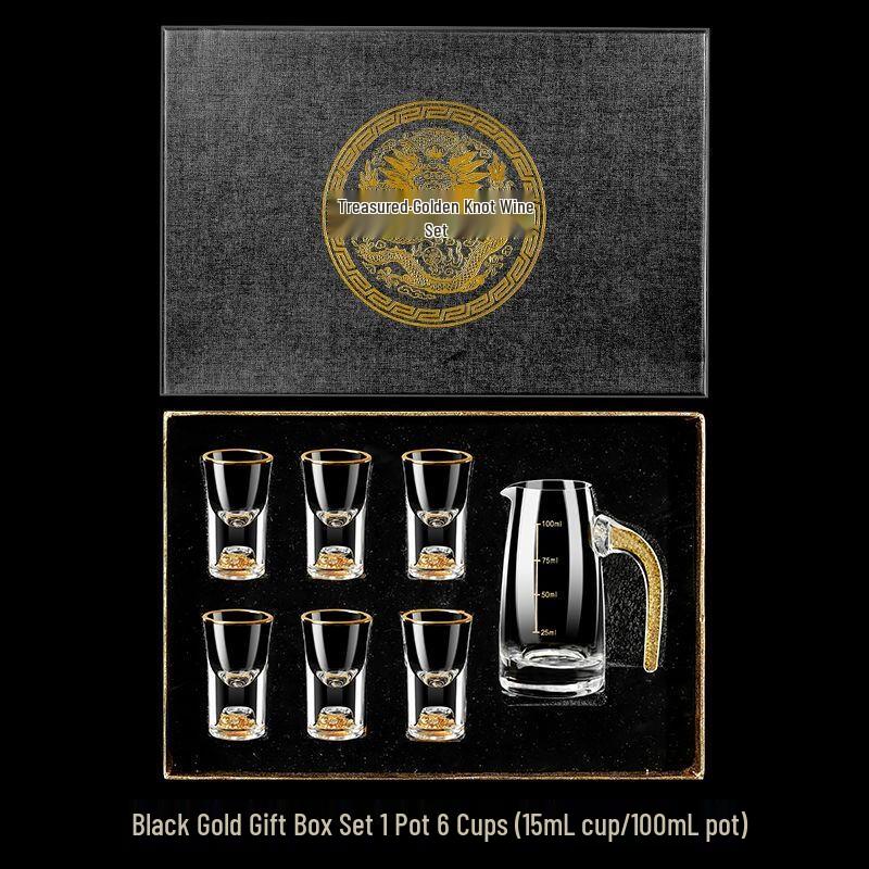 Xuan Kun Pai Gold Foil Crystal Baijiu Glass Set