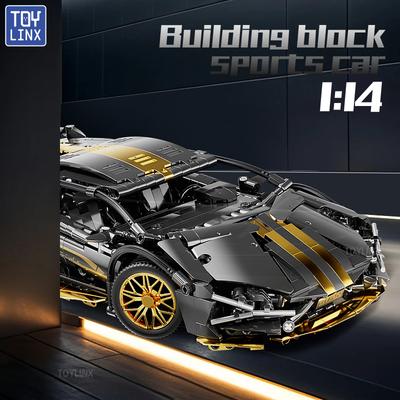 ToylinX 1:14 Supercar Stavebnice Hračka Volitelná Pohonná Skupina 14+ Technologický Design Vánoční Dárek pro Dospělé a Děti S Krabicí