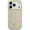 Guess Glitter Triangle Logo Magsafe Case For Iphone 17 Pro Gold Protection