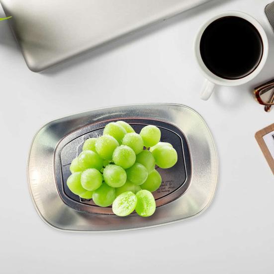 Retro Tinplate Dinner Plate Stainless Steel Serving Tray Round Seasoning Plates