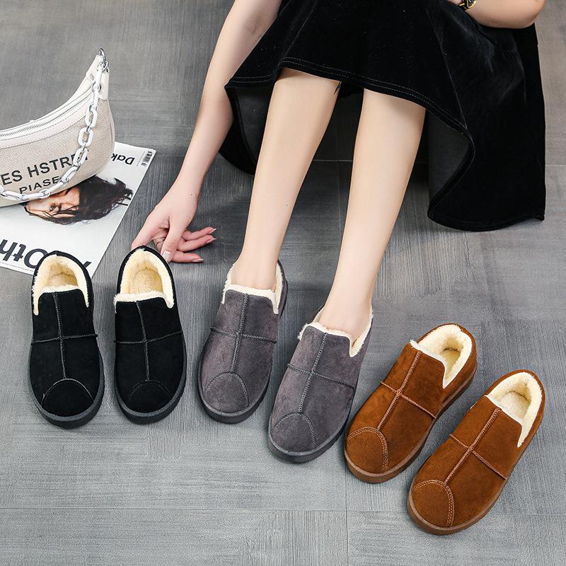 Fashion 2025 Snow Boots Women's Short Tube Thickened Cotton Shoes Non-slip Winter New Shoes Student Women's Shoes Black Boots
