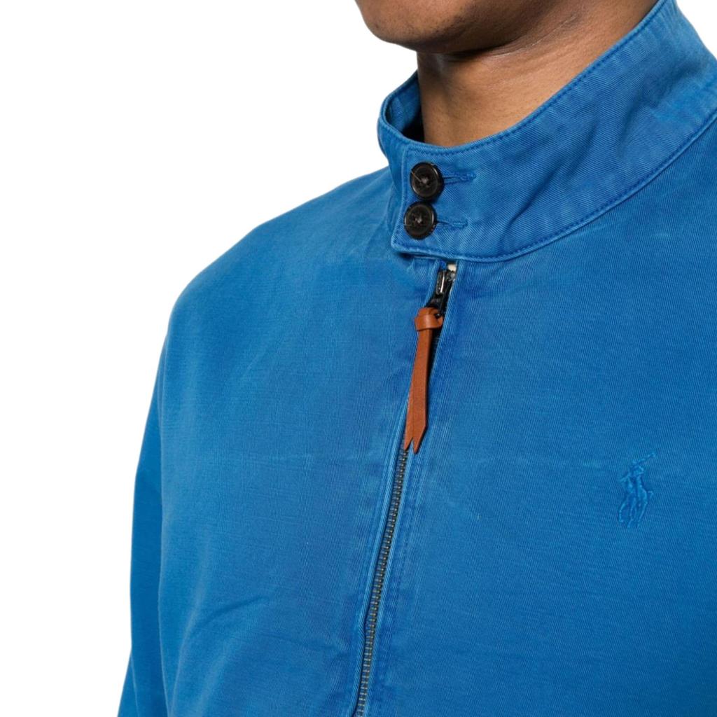 Polo Ralph Lauren Logo Embroidered Solid Color Zip-Up Fitted Long Sleeve Jacket Men Jacket Blue 710928484C-001