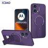 Foldable Stand Phone Case for Motorola Edge 50 Fusion G96 5G Carbon Fiber Texture Magnetic Shockproof Lens Protection Back Cover