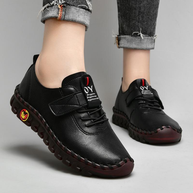 Beef Tendon Soft Sole Mother Shoes Women's Spring and Summer Flat Sole Single Shoes Casual Shoes Latex Insole Shock Absorption