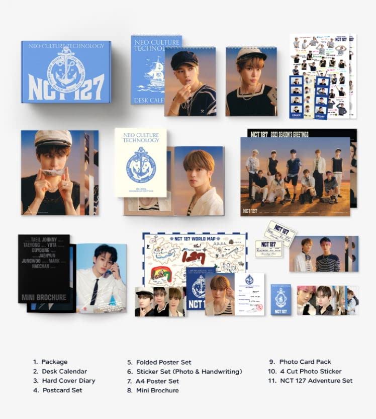 2023 SM ARTIST GREETINGS Oficjalna wersja seledynowa koreańska Import Bonus SEZONU Nie (NCT 127)