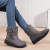Herren Schneestiefel Outdoor Wasserdicht Plüsch Weich Plateau Schneestiefel für Herren Winter Schlupf Dick Warm Freizeitschuh Gepolsterter Knöchelstiefel