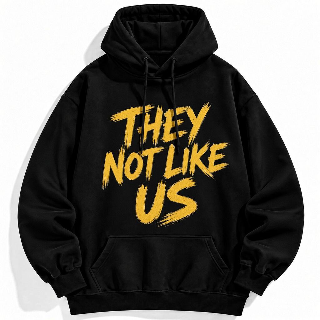 They Not Like Us Hoodie Black Gold Graphic Pullover Streetwear Sweatshirt Alt ti
