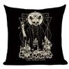 Black Tarot Throw Pillow Cover Mexico Skull Decorative Pillow Covers Horror Ghost Pillow Cases Home Decor Cover for Pillow Cojin