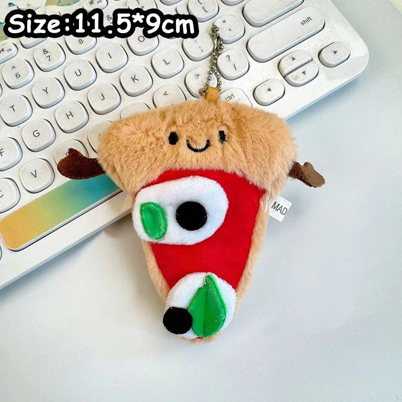 Cute Croissant Pizza Burrito Bread Creative Plush Doll Keychain Backpack Pendant