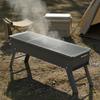 Long Rectangular BBQ Grill Large Capacity Portable Wood-Fired Grill Outdoor Cooking Gear Easy to Clean for Backyard, Tailgating