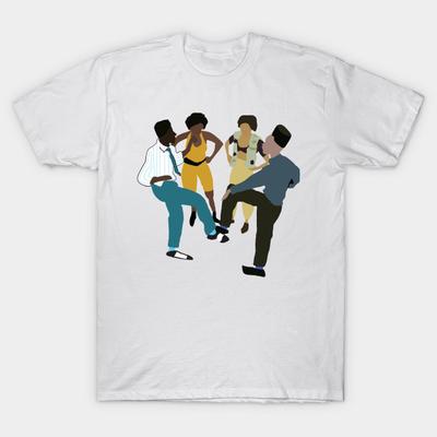 Men Black Print T-shirt Super Large TShirt House Party 1980s No-Cut Transfer Paper Print Cotton Tshirt
