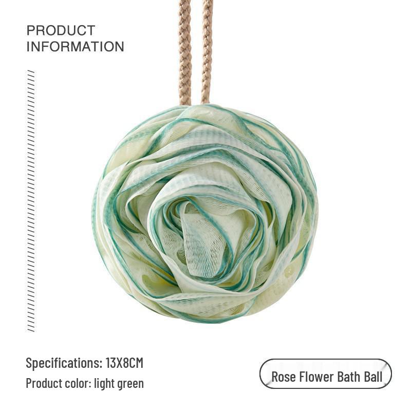 70g Large Rose Bath Flower Ball, High-Grade Non-Dispersing Super Soft Loofah Scrubber Foaming Net