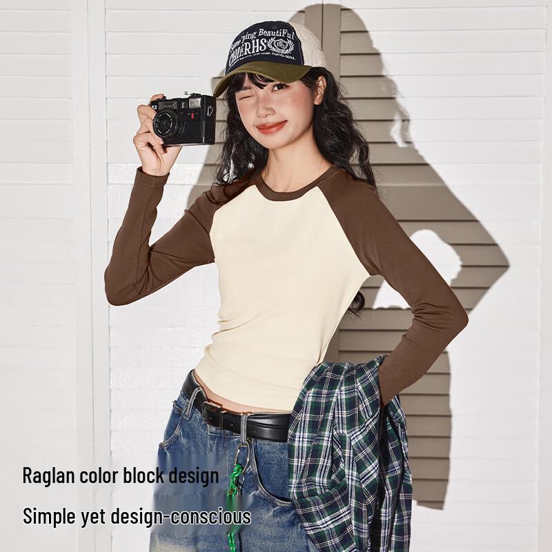 TonLion Women's Slim-Fit Color-Block Long-Sleeve T-Shirt