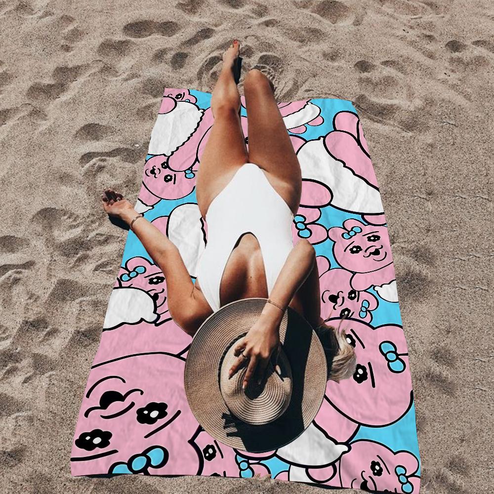 Kawaii O-Opanchu Usagi Beach Towel Cartoon Cute Summer Kids Large Bath Pool Beach Towel Microfiber Absorbent For Swimming Travel