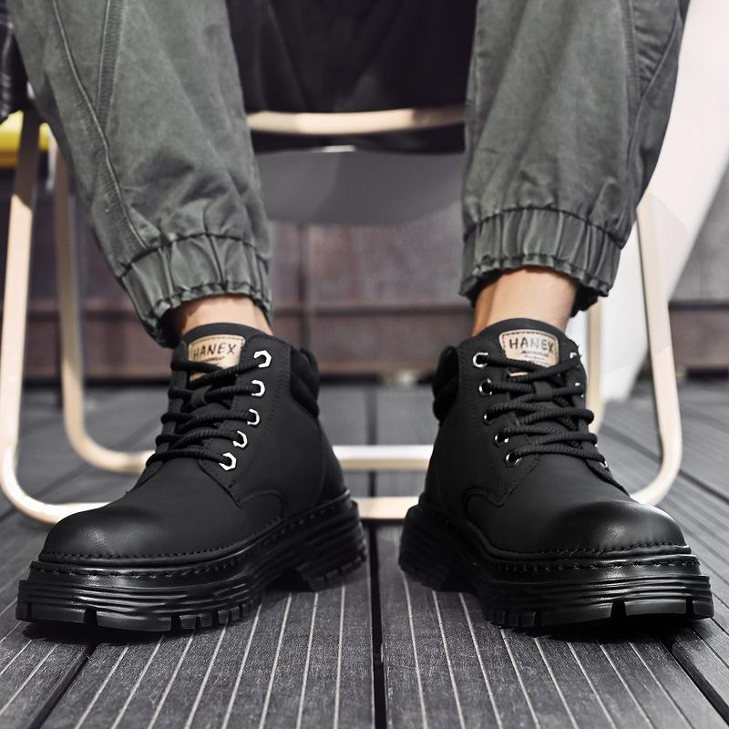 2025 Autumn New Men's Casual High-top Martin Boots Foreign Trade Hot-selling Trend Thick-soled Versatile Tooling Men's Shoes