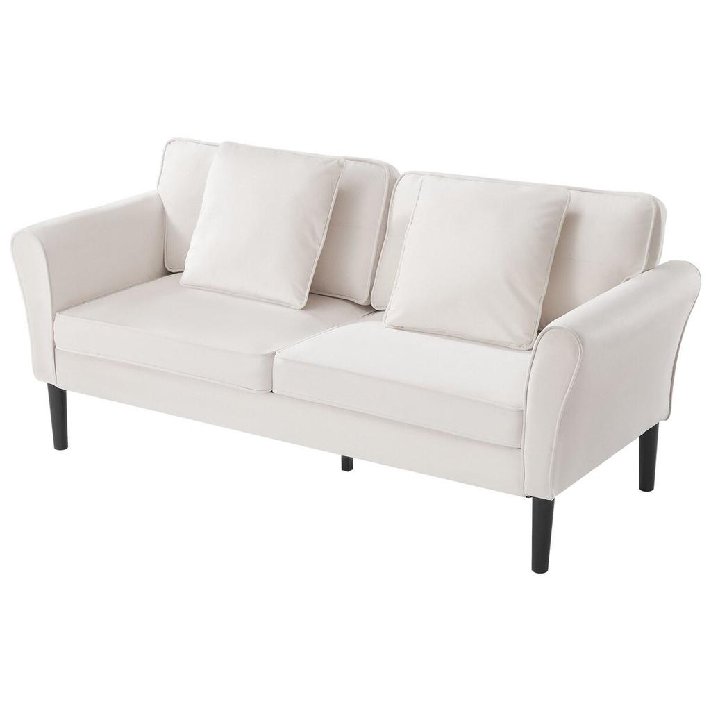 Loveseat Sofa, 176 Cm Small Sofa Couch for Living Room, Velvet Fabric 2-Seats Couch with Sinuous Spring, Soft Cushions and Sturdy Frame, Comfy