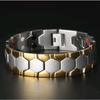 Meier Men's Detachable Magnetic Bracelet Stainless Steel Bangle Hexagonal Energy Bracelet