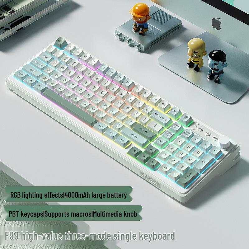 Women's Wireless Bluetooth Mechanical Keyboard & Mouse Set with Brown Switch Feel for Office and Gaming