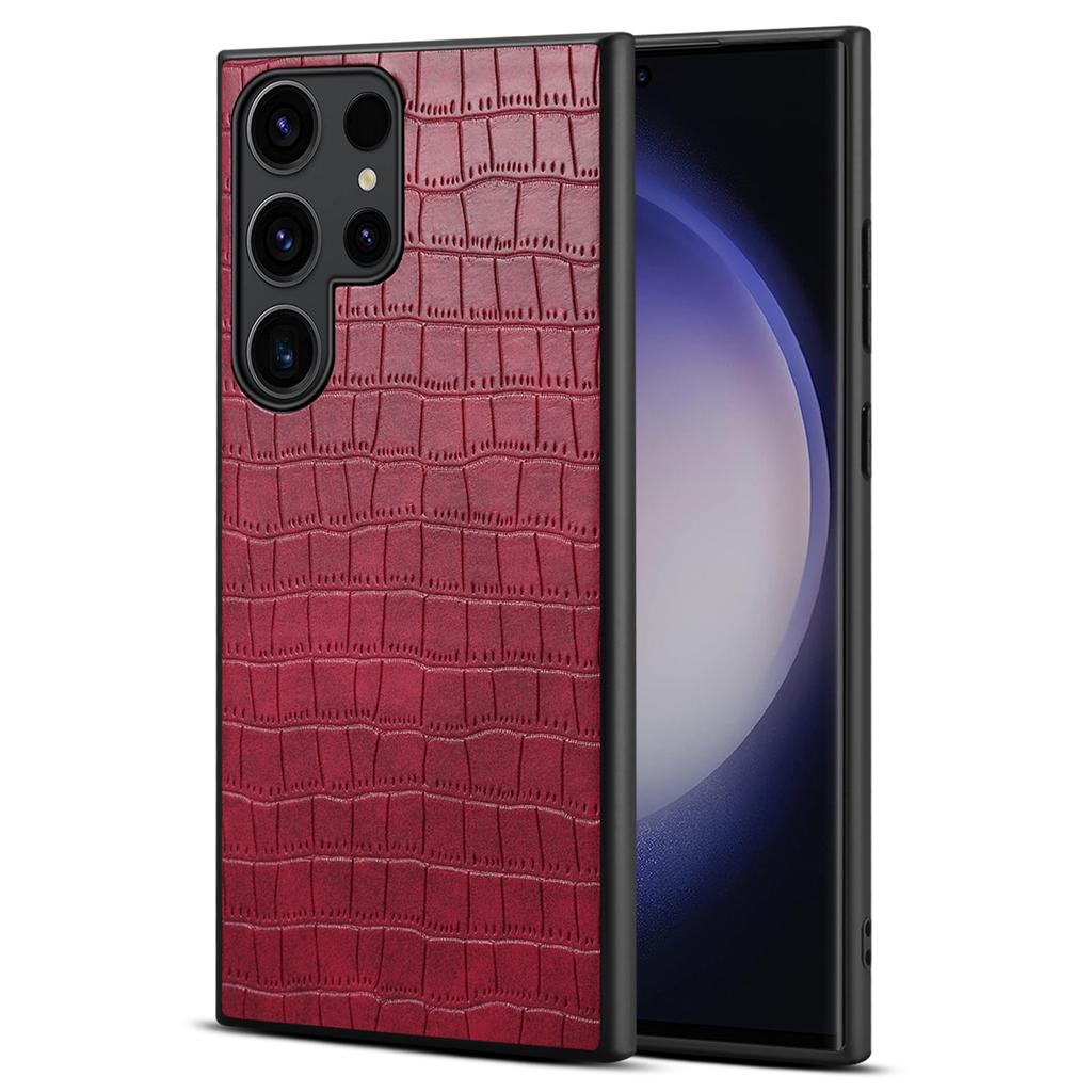 Pro pouzdro Samsung Galaxy S24 Ultra PU+PC+TPU Krokodýlí textura Kryt na chytrý telefon