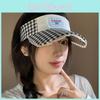 Checkered Black Printed Summer Sun Hat Outdoor Sunshade Breathable Cap Duckbill