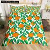 Kids Orange Duvet Cover King Queen Fruit Tangerine Bedding Set Tropical Botanical Comforter Cover 2/3pcs Polyester Quilt Cover