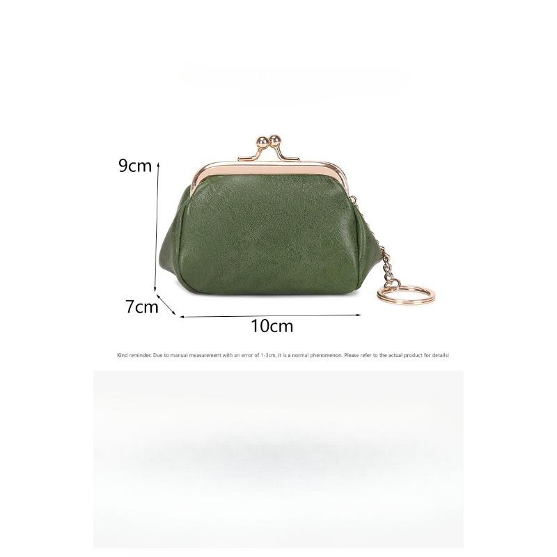 Retro Mini Lock Clip Coin Purse, Daily Portable and Cute Handheld Storage, Solid Color Simple  Key Bag