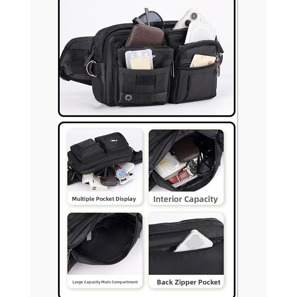 Multi-Compartment Chest Bag Large Capacity Sports Fanny Pack Casual Men's Waist Bag  Storage