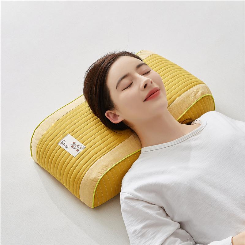 100% Pure Cotton Buckwheat Pillow, Ergonomic Neck Support, Breathable Sleep Pillow Suitable for All Sleeping Positions