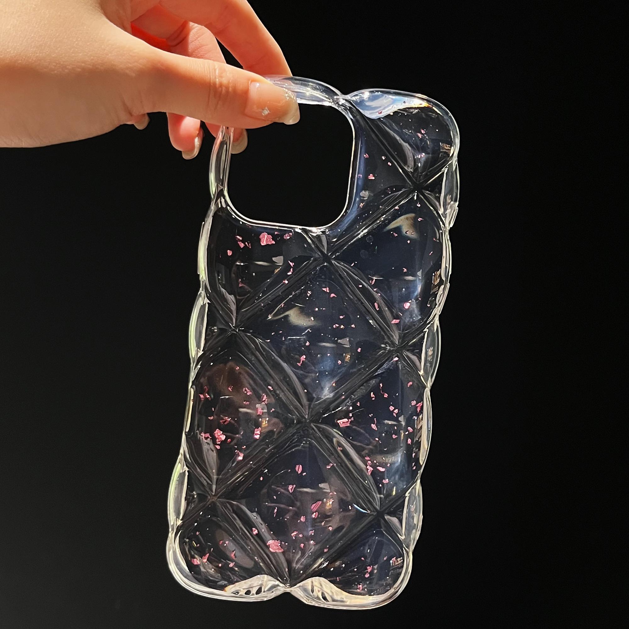 

For iPhone 14 Pro Case Creative Rhombus Sequins Decor TPU Phone Cover Green