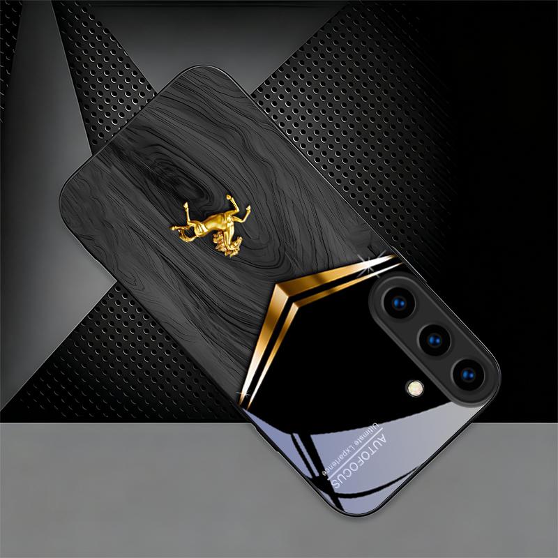 Golden Stallion Black Phone Case For Samsung Galaxy S26 Ultra S25 Edge S24 FE S23 Plus S22 S21 S20 S22 25 24 Glass Back Cover