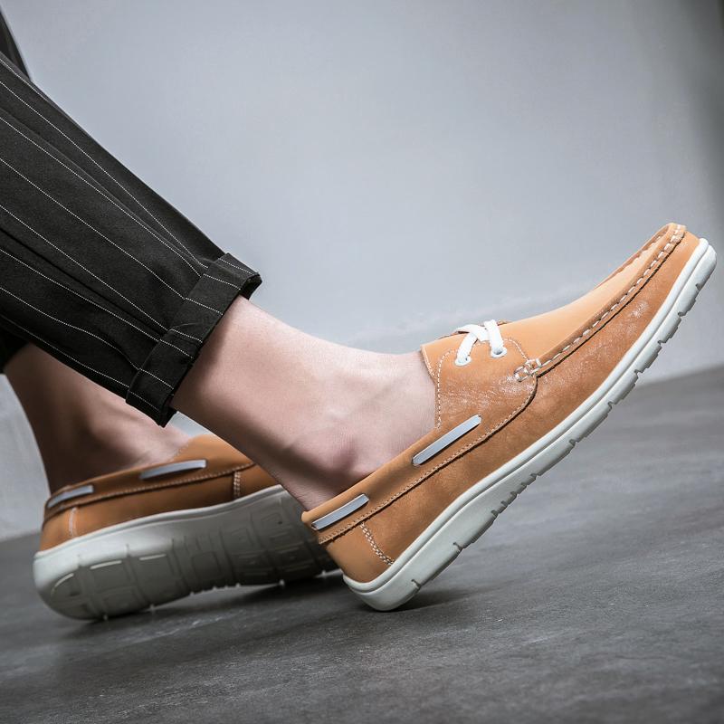 Spring Autumn Brand Mens Genuine Leather Shoes Flat Soft Mens Casual Shoes Fashion Male Footwear Black Brown