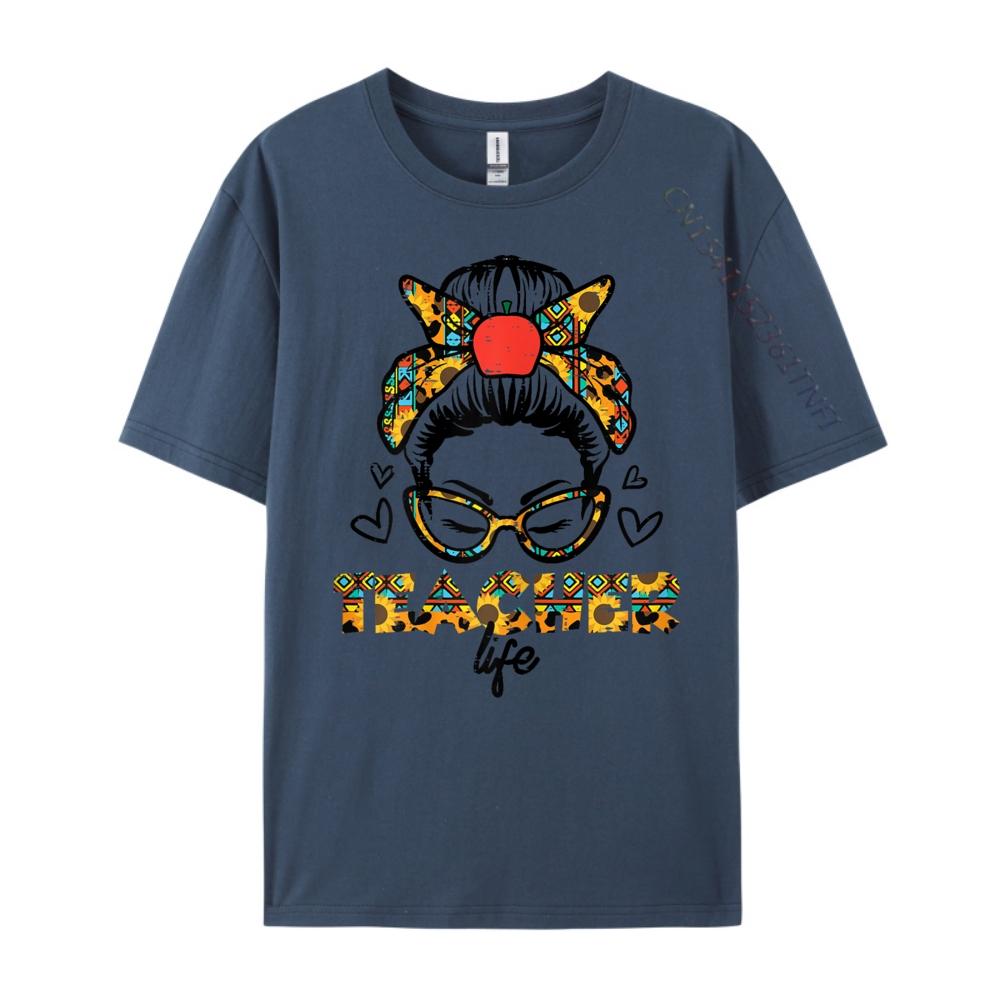 

Teacher Life Messy Bun Leopard Educator Appreciation Women Unisexs Clothing Unisexs T Shirts New Years Eve 4XL