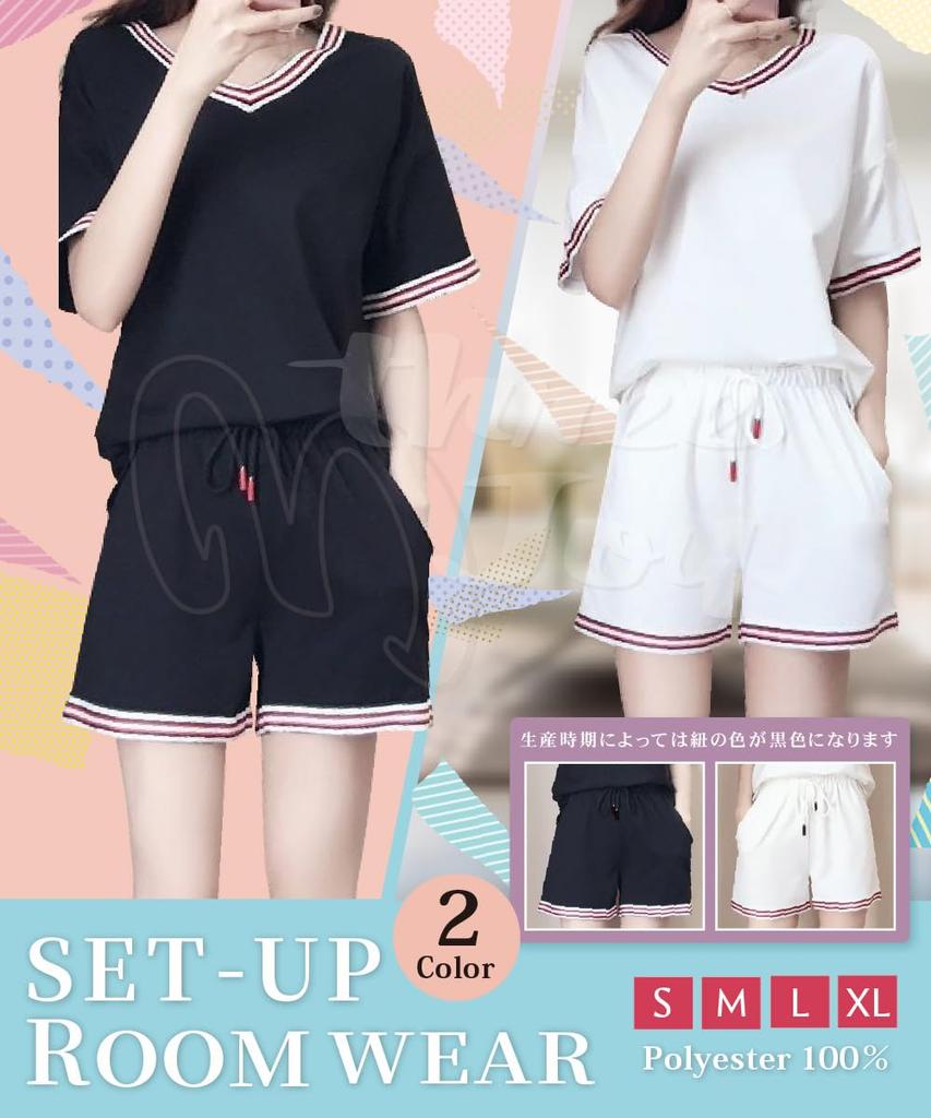 [three Joy] Women's Pajamas, Shorts and Pants, Lightweight, Short Sleeves, Cute Set
