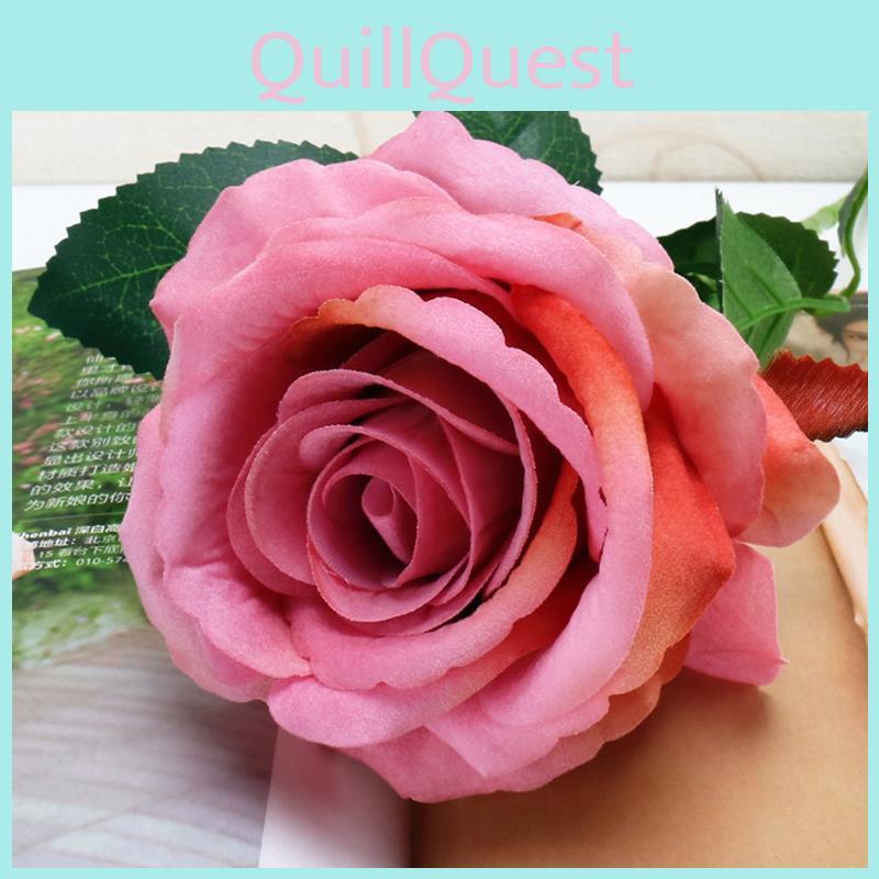 Elegant 5set Artificial Silk Fake Flowers Rose Bouquet For Wedding And Home Decor