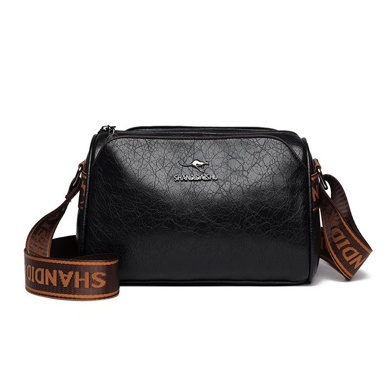 

New soft leather shoulder messenger bag women s high-end sense large-capacity women s bag bag versatile single bag one size fits all чёрный