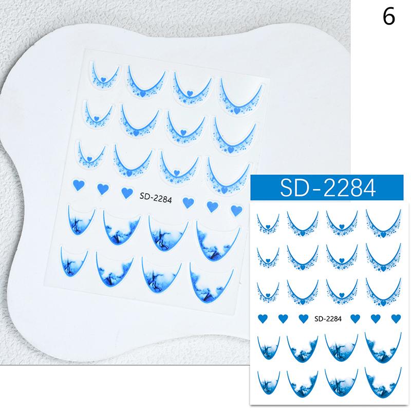 French 3D Simplified Line Nail Art Stickers Irregular Line Press On Nails Decals Manicure Decorations Diy