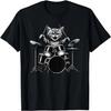 Kitten Rock Band Drummer Cat Playing Drums Drumsticks T-Shirt
