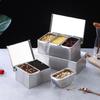 Household Grid Spice Container Set Seasoning Box Stainless Steel Seasoning Box Seasoning Storage Jar with Cover