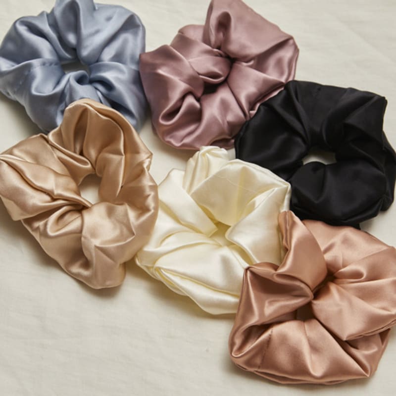 Dwelly Premium Mulberry Silk 100% Scrunchie L (6 Colors)
