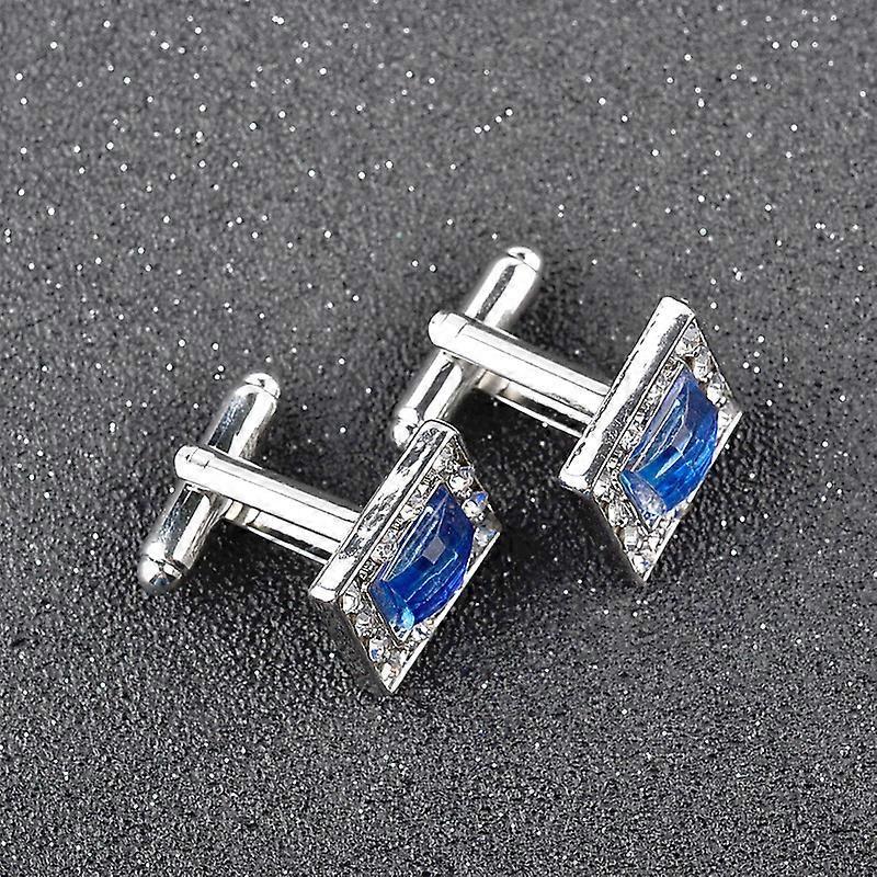 High-quality new enamel cufflinks, zircon cufflinks, square men's cufflinks, diamond-encrusted cuff studs B1159