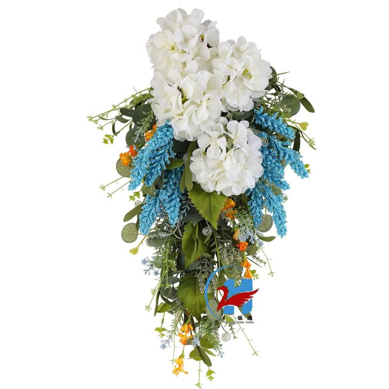 Hanging Floral Wreath Decor Harvest Festival Doorway Wall Display Modern Minimalist Silk Flower 60x35cm