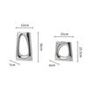 Ceramic Vase Silver Box Hollow Geometric Flower Vases Floral Arrangement Accessories Ceramic Handicraft Home Decoration
