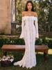 2025 Sexy One-Shoulder Lace Hip-Hugging Dress with Train